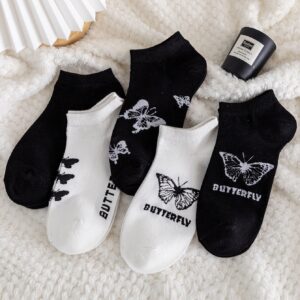 5pairs Butterfly Print Ankle Socks